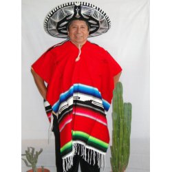 Mexicansk r&oslash;dlig Poncho 