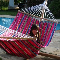 Mexico Pink hengek&oslash;ye i stoff med trepinne 118 cm