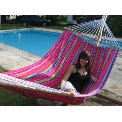 Mexico Pink hengek&oslash;ye i stoff med trepinne 118 cm