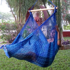 Mexicansk hengekøyestol i nylon Nett. Blå / Turkis