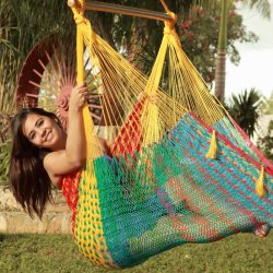 Mexicansk hengek&oslash;yestol i nylon / fargekombinasjon