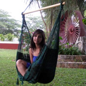 Mexicansk Nett Hengekøyestol i svart nylon 