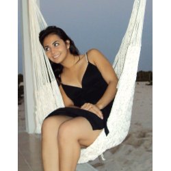 Hengek&oslash;yestol i naturhvit nett - chica