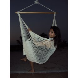 Hengekyestol i naturhvit nett fra Mexico - GRANDE