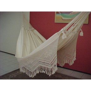 Eksklusiva stof hængekøje i naturhvid