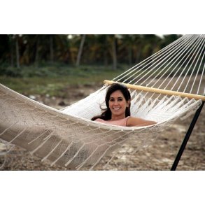 Naturlig hvit amerikansk hengekøye med cross pinne